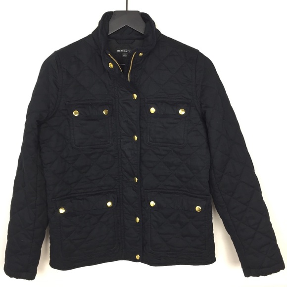 J. Crew Factory | Jackets & Coats | J Crew Quilted Jacket Black With ...